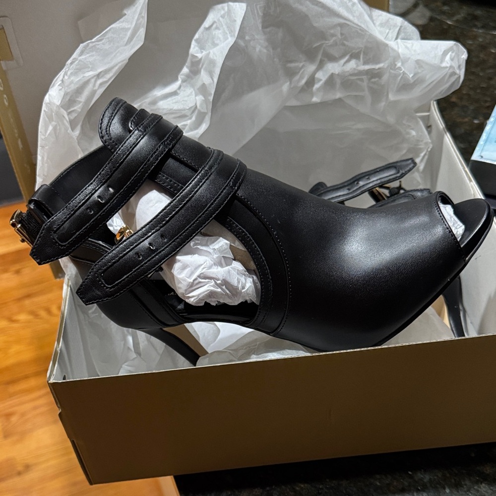 Michael Kors Black Peep-Toe Heels